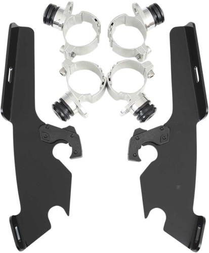 Memphis Shades - Memphis Shades Trigger-Lock Mount Kit for Batwing Fairing and Fats/Slim Windshields - Black - MEB8982