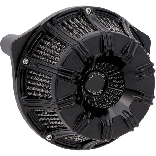 Arlen Ness - Arlen Ness Inverted Series Air Cleaner Kit - 10-Gauge - Black Anodized - 600-009