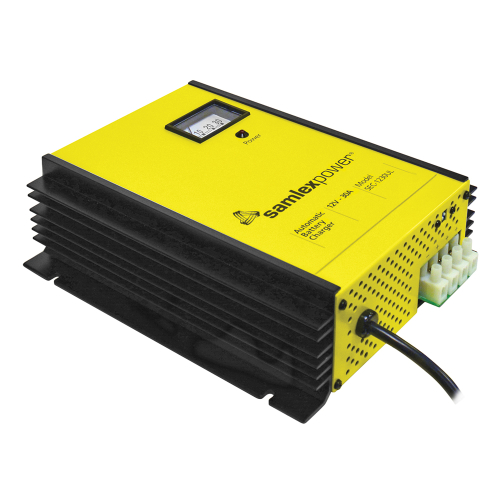 Samlex America - Samlex 30A Battery Charger - 12V - 3-Bank - 3-Stage w/Dip Switch &amp; Lugs