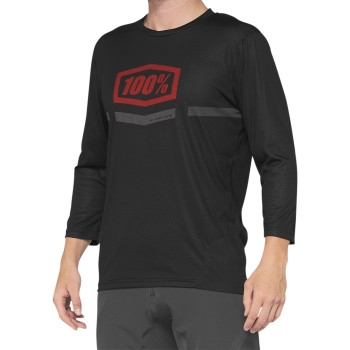 100% - 100% Airmatic 3/4 Sleeve Jersey - 40018-00005 - Black/Red - Small