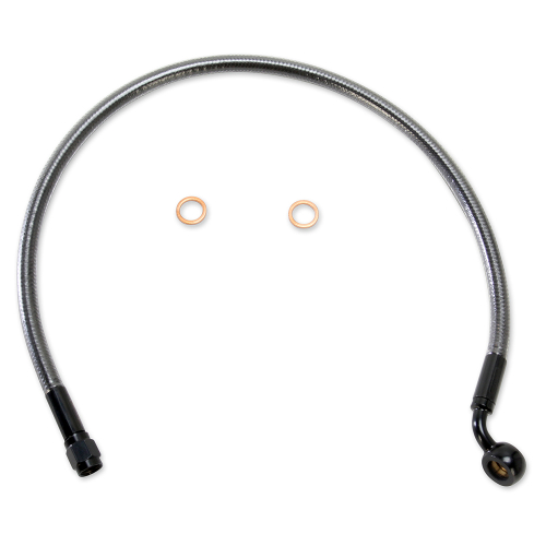 Magnum - Magnum Polished Stainless Designer Series ABS Front Upper Brake Line - 10mm., 180deg. Banjo - 32in. - AS47120