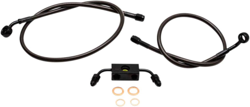 LA Choppers - LA Choppers Midnight Braided Brake Line - 15-17in. Ape Hangers - LA-8231B16M