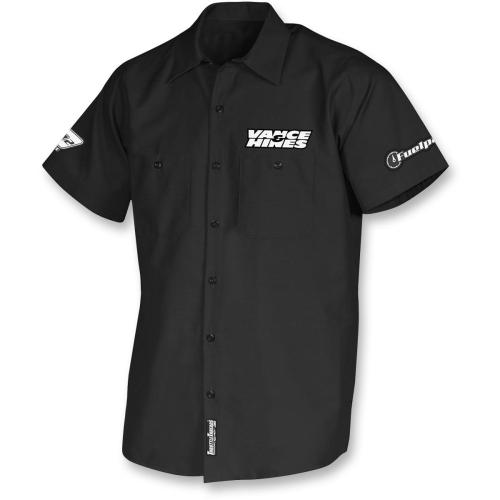 Throttle Threads - Throttle Threads Team Vance & Hines Short-Sleeve Shop Shirt - VNH18S24BKXR - Black - X-Large