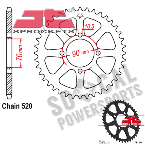 JT Sprockets - JT Sprockets Steel Rear Sprocket - 41T - JTR1414.41