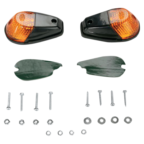 K&S Technologies - K&S Technologies Flush Mount Marker Lights - Black/Amber Lens - Single Filament - 25-8018