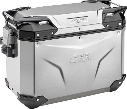 GIVI - GIVI Trekker Outback 48lit. Side Case - Silver with black accents - Right - OBKE48ARA