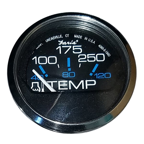 Faria Beede Instruments - Faria Chesapeake Black 2" Water Temperature Gauge (100-250&deg;F)