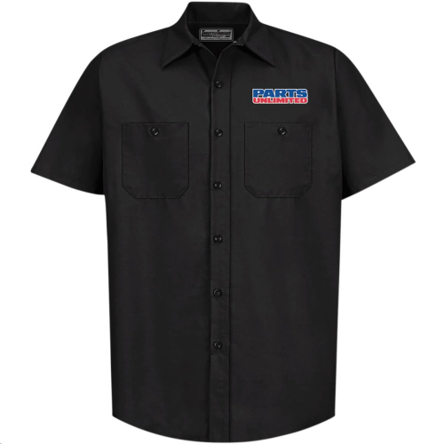 Throttle Threads - Throttle Threads Parts Unlimited 2020 Short-Sleeve Shop Shirt - DRG31ST24BKLG - Black - Large