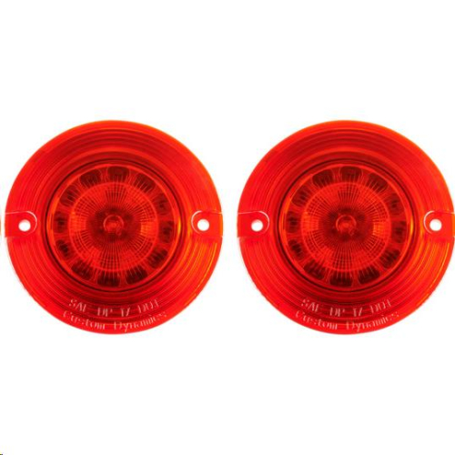Custom Dynamics - Custom Dynamics Probeam Bullet Bezel LED Turn Signal Inserts for Models with 1156 Contact Bases - Black/Red Lens - PB-BB-R-1156BR