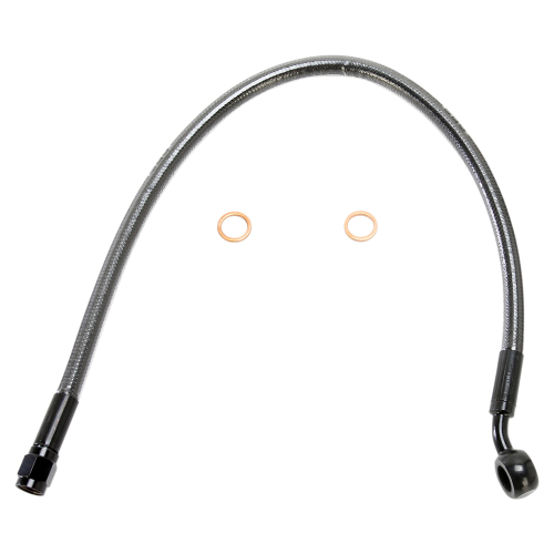 Magnum - Magnum Polished Stainless Designer Series ABS Front Upper Brake Line - 10mm., 180deg. Banjo - 26in. - AS47117