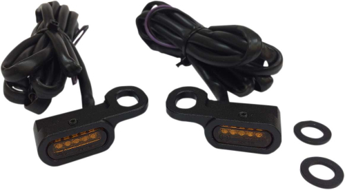 Drag Specialties - Drag Specialties LED Handlebar Marker Lights - Black/Amber Lens - 2040-2130