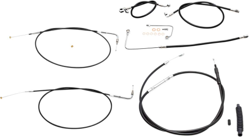 LA Choppers - LA Choppers Cable/Brake Line Kit - 15-17in. Ape Hangers - Black Vinyl/Stainless - LA-8151KT-16B
