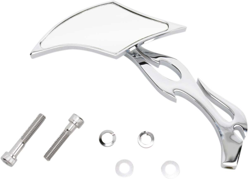 Drag Specialties - Drag Specialties Gothic Mirror - Flame Stem Left Side - 0640-0035