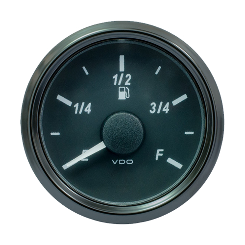 VDO - VDO SingleViu 52mm (2-1/16") Fuel Level Gauge - E/F Scale - 0-180 Ohm