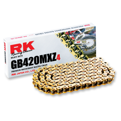 RK - RK 420 MXZ4 Non-Sealed Works Racing Chain - 120 Links - Gold - GB420MXZ4-120