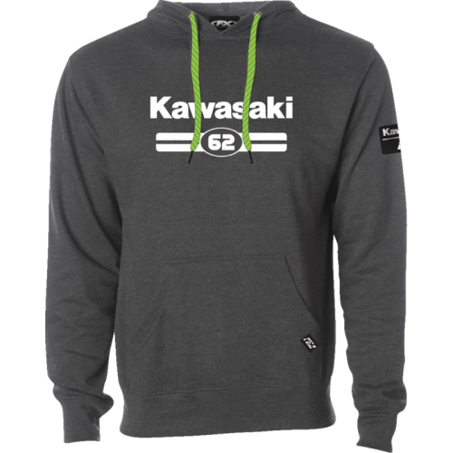 Factory Effex - Factory Effex Kawasaki Sixty Two Pullover Hoodie - 27-88104 - Heather Charcoal - Large
