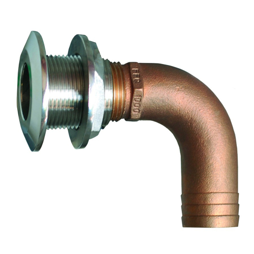 GROCO - GROCO 1-1/2" 90 Degree Hose Thru-Hull Fitting