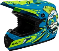 G-Max - G-Max MX-46Y Unstable Youth Helmet - D3465182 - Matte Blue/Green - Large