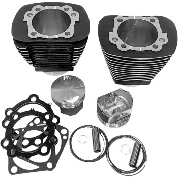 Revolution Performance - Revolution Performance Bolt-On Big Bore Kit (85in. Flat Top) - Bore 3-9/16in. - 9.0:1 Compression - Black/Highlighted Fins - RP201-212W