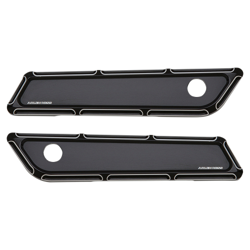 Arlen Ness - Arlen Ness Saddlebag Latch Covers - Beveled - Black - 03-585
