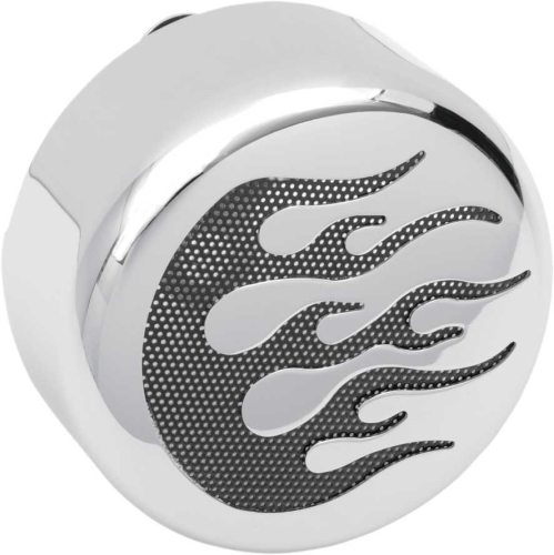 Drag Specialties - Drag Specialties Horn Cover - Chrome with Black Flame - 76636FB4
