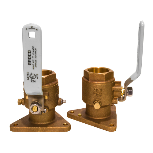 GROCO - GROCO 1-1/4" Bronze Tri-Flanged Ball Valve/Seacock