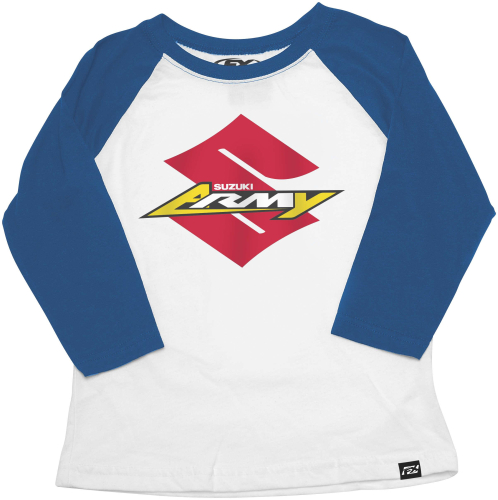 Factory Effex - Factory Effex Suzuki Army Baseball Youth T-Shirt - 22-83412 - Royal/White - Medium