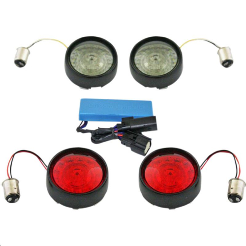 Custom Dynamics - Custom Dynamics Probeam Bullet Bezel Turn Signal Conversion Kit - Black - PB-SS-BB-B