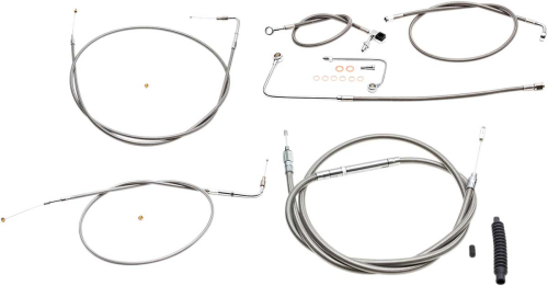 LA Choppers - LA Choppers Cable/Brake Line Kit - 12-14in. Ape Hangers - Stainless Steel - LA-8151KT-13