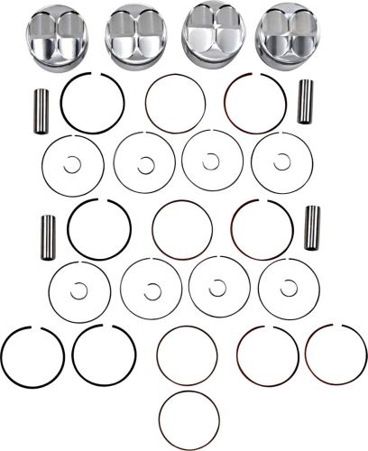 J.E. Pistons - J.E. Pistons Round Piston Kit - 1.00mm Oversize to 74.00mm, 13.0:1 Compression - 149299