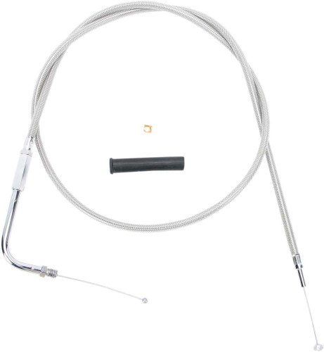 Drag Specialties - Drag Specialties Alternative Length Braided Throttle Cable for Custom Height/Width Handlebars - 48in. - 5330348