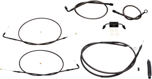 LA Choppers - LA Choppers Cable/Brake Line Kit - 12-14in. Ape Hangers - Midnight - LA-8321KT-13M