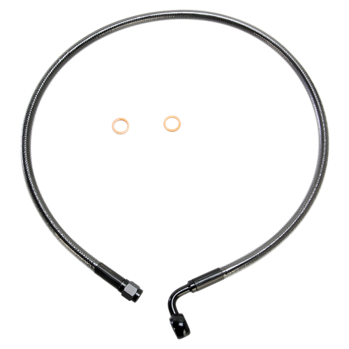 Magnum - Magnum Black Pearl Designer Series ABS Front Upper Brake Line - 10mm. 90deg. Banjo - 28in. - AS47228