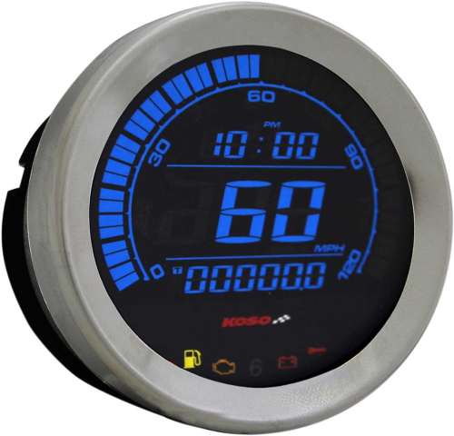 Koso North America - Koso North America 4in. Speedometer Gauge - Chrome - BA051000