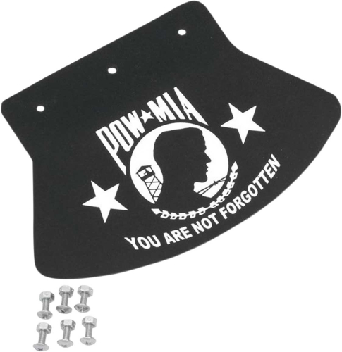Drag Specialties - Drag Specialties Rubber Mud Flaps - Medium - POW-MIA - 1420-0045