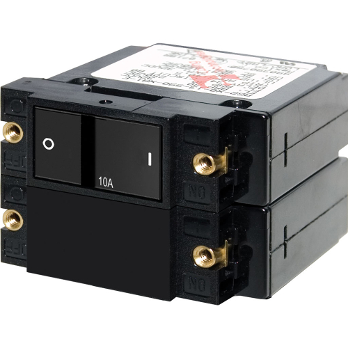 Blue Sea Systems - Blue Sea 7410 A-Series Flat Rocker Circuit Breaker - Double Pole - 10A