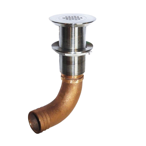 GROCO - GROCO 1-1/2" Hose Barb Stainless Straight Deck Drain