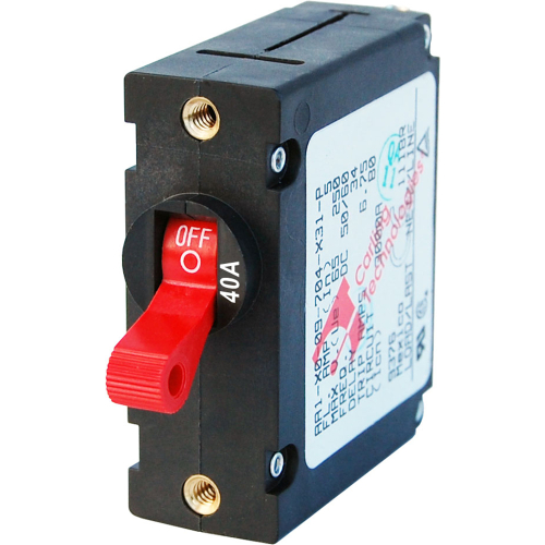 Blue Sea Systems - Blue Sea 7225 AC / DC Single Pole Magnetic World Circuit Breaker  -  40 Amp