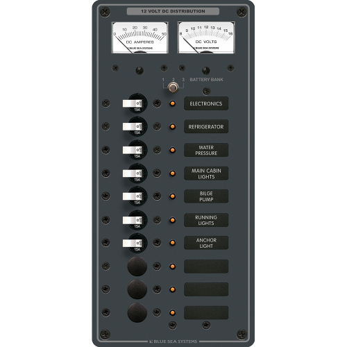 Blue Sea Systems - Blue Sea 8082 DC 10 Position Toggle Branch Circuit Breaker Panel