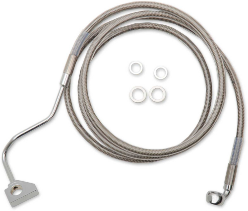 Drag Specialties - Drag Specialties Extended Stainless Steel Front Brake Line Kit - Clear Coated - 72.5in. (+8in.) - 1741-4501