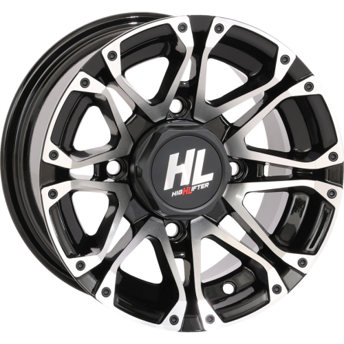 High Lifter Products - High Lifter Products HL3 Front/Rear Wheel - 12x7 - 4+3 Offset - 4/137 - Gloss Black/Machined - 12HL03-1137