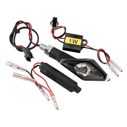 BikeMaster - BikeMaster Alien Angle LED Turn Signals with Resistors - Black - 266252