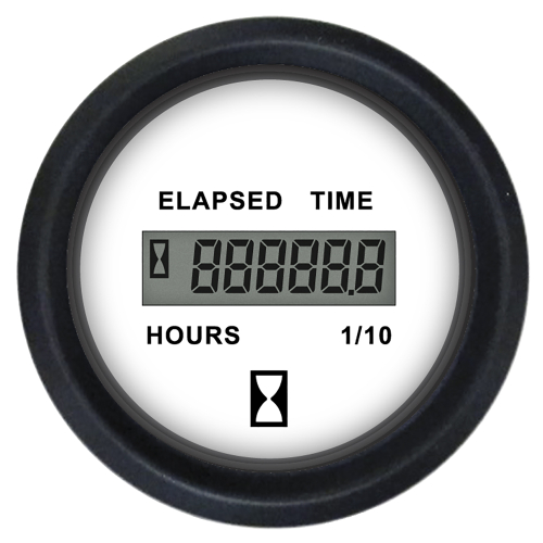 Faria Beede Instruments - Faria Euro White 2" Hourmeter (Digital)