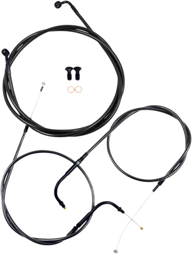 LA Choppers - LA Choppers Cable/Brake Line Kit - 12in.-14in. Ape Hangers - Midnight - LA-8110KT-13M