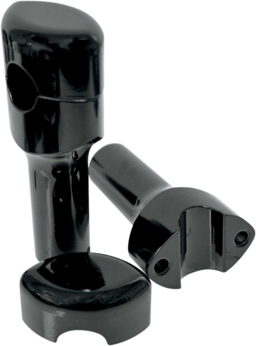 LA Choppers - LA Choppers Hefty Smooth Riser for 1-1/4in. Handlebar - 4in. Tall - Black - LA-7406-04B
