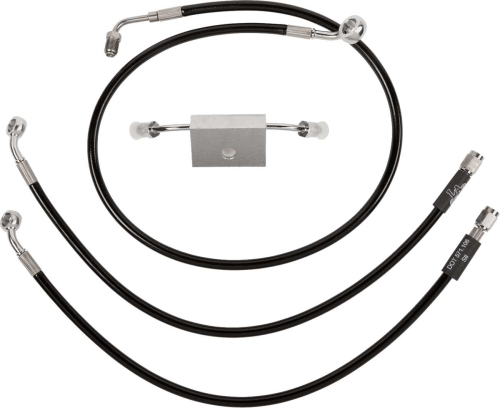 LA Choppers - LA Choppers Black Vinyl/Stainless Brake Line - 15in. - 17in. Mini Ape Hangers - LA-8154B16B