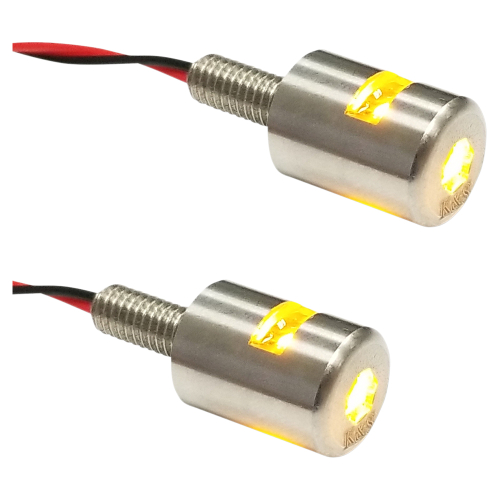 K&S Technologies - K&S Technologies Three-Beam License Plate Bolt Lights - Amber - Run/Turn - 25-9180