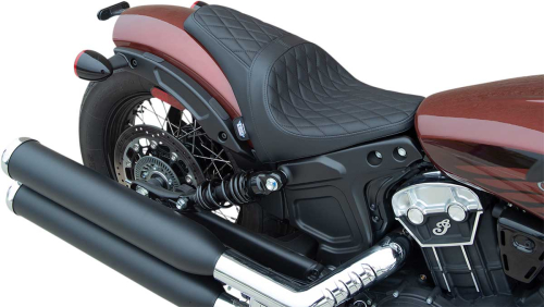 Drag Specialties - Drag Specialties 3/4 Low Solo Seat - Diamond - Black - 0810-2255