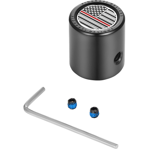 Figurati Designs - Figurati Designs Heel-Toe Shifter Cover - Black with Red Line American Flag Skull - FD75-HTSC-BLK