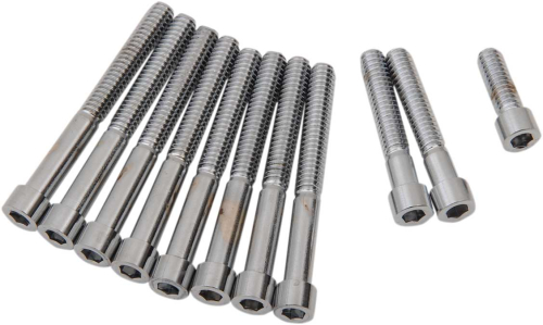 Drag Specialties - Drag Specialties Chrome Socket-Head CAM/Primary Cover Bolt Set - Smooth - MK348S